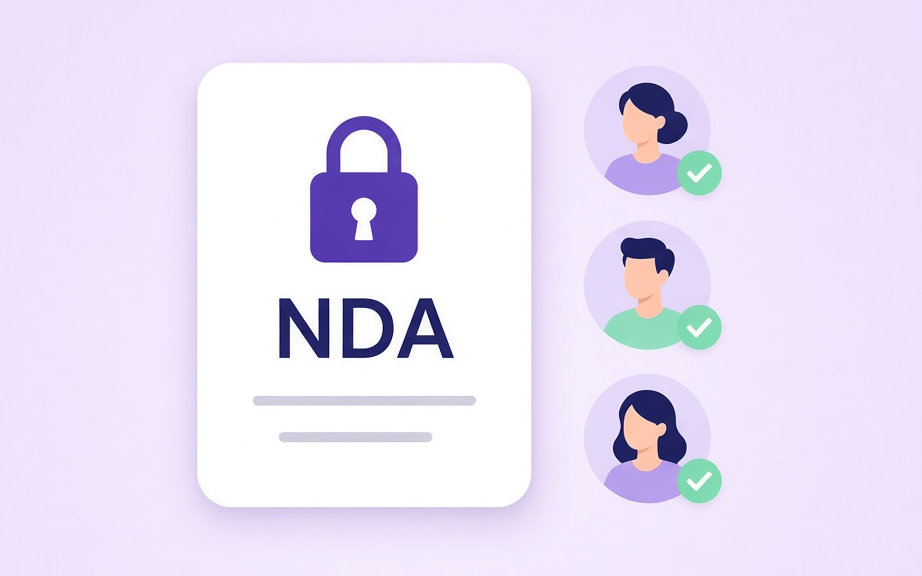 Mutual NDA attached to a sourcing event with signed status