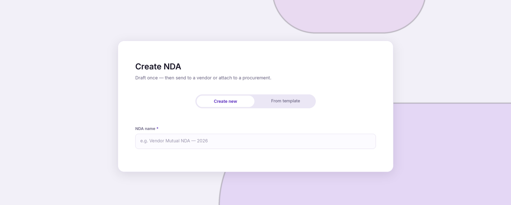 Create NDA draft ready to send