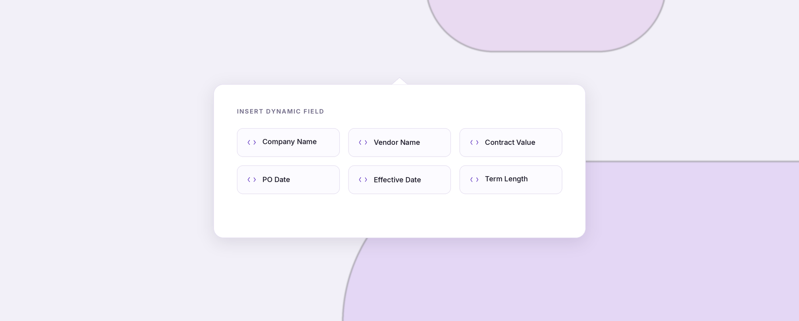 Dynamic fields inserted into the template