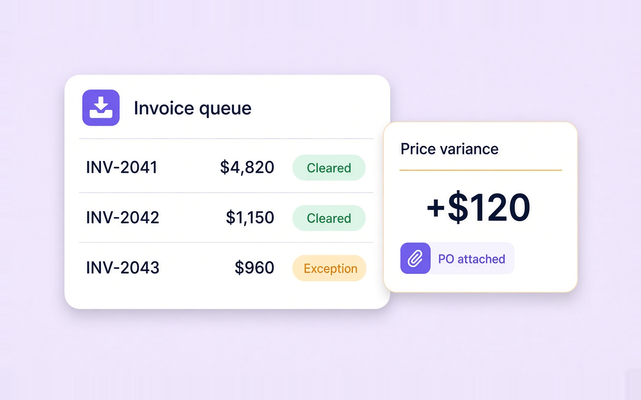 AP invoice queue and exception handling